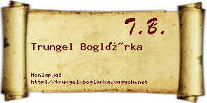 Trungel Boglárka névjegykártya